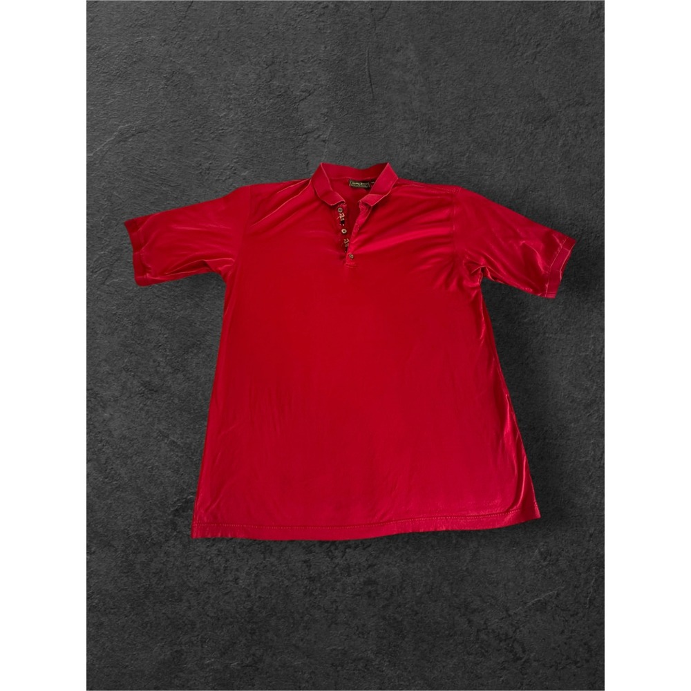 Bobby Jones Collection Polo Shirt Mens XL Deep Red Made in Italy Cotton‎